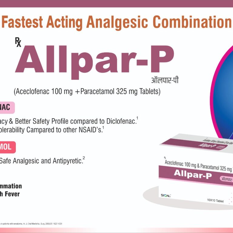ALLPAR-P Aceclofenac 100mg. + paracetamol 325mg