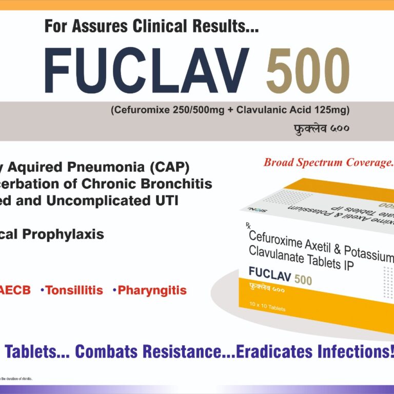 FUCLAV 500 Cefuromixe 250 mg + clavulanic acid 125mg