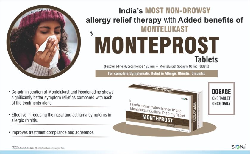#MONTEPROST Fexofenadine hydrochloride 120mg + Montelukast sodium 10mg