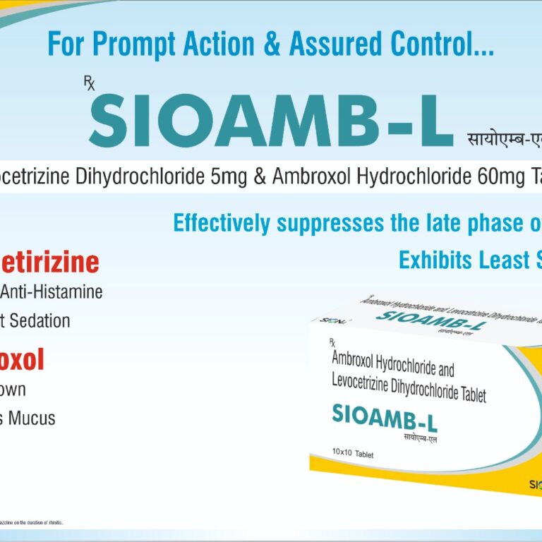SIOAMB-L Levocetrizine Dihydrochloride 5mg + Ambroxol hydrochloride 60mg