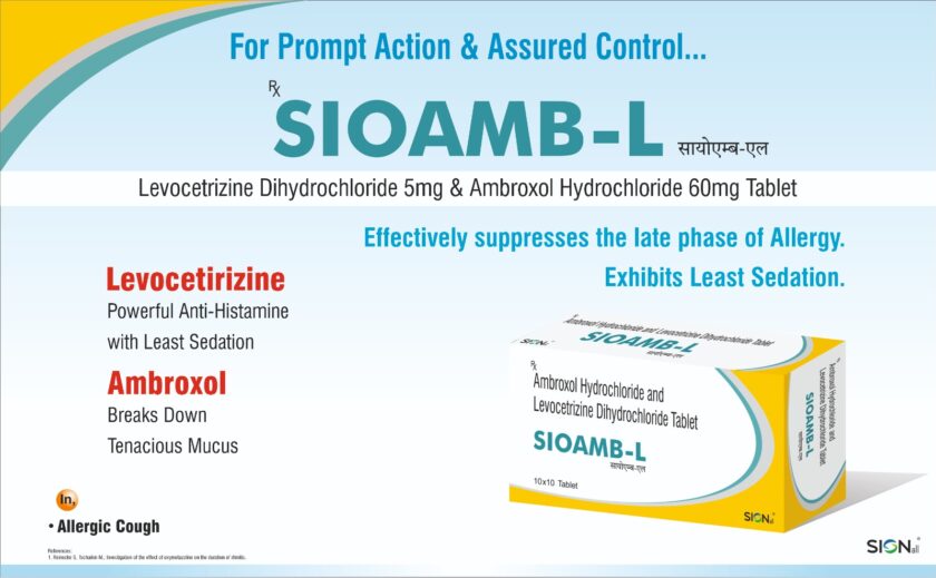SIOAMB-L Levocetrizine Dihydrochloride 5mg + Ambroxol hydrochloride 60mg