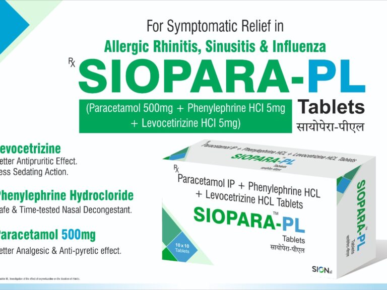 #SIOPARA-PL #SIONALL Paracetamol 500mg + Phenylehrine HCL + Levocetrizine 5mg